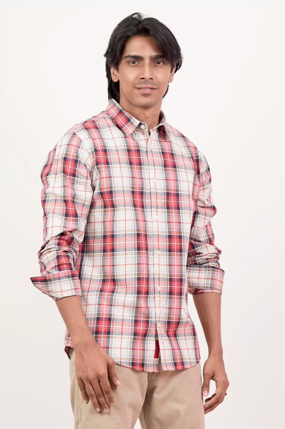 Men's Casual Shirt (Red Check)