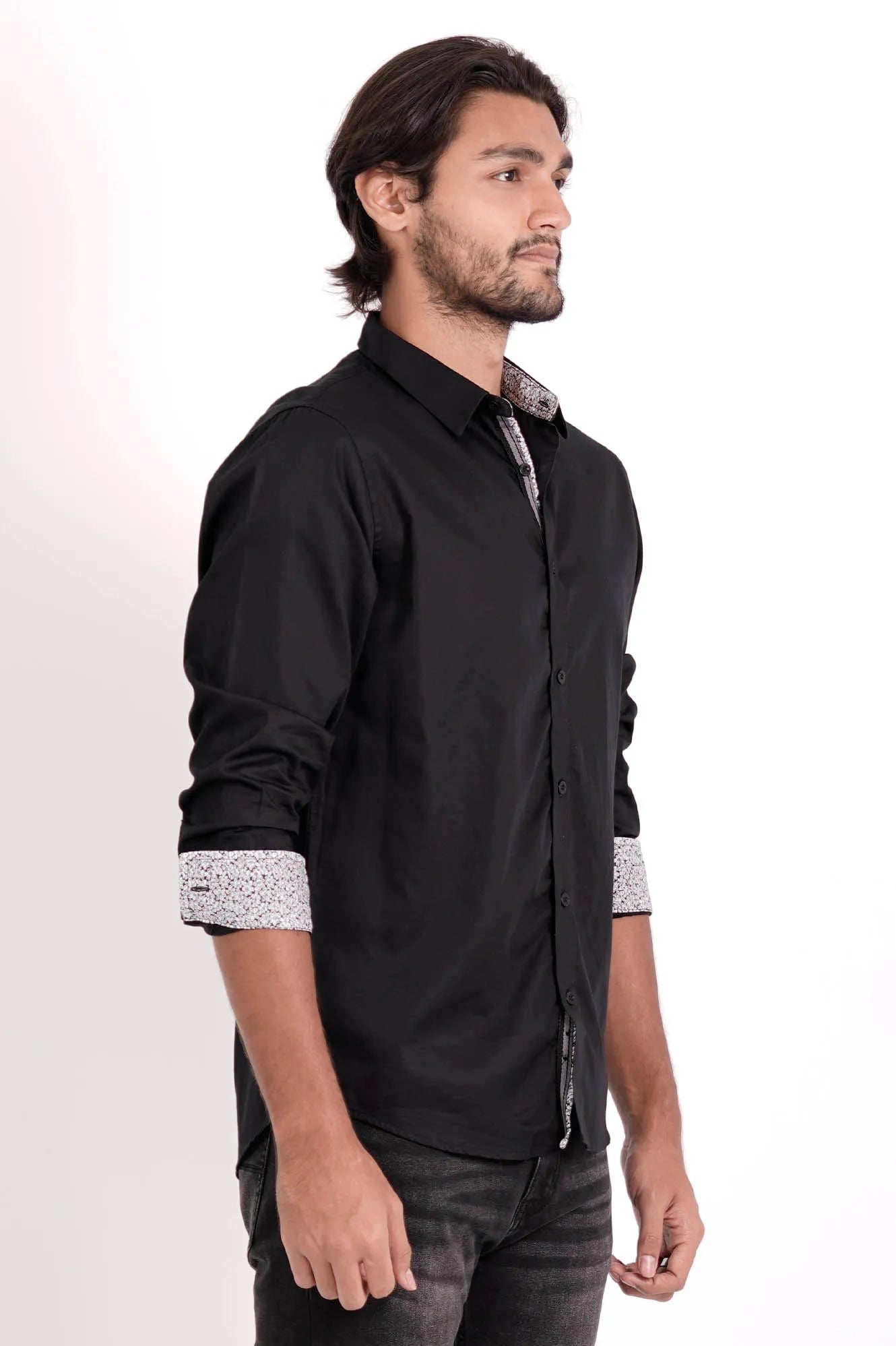 Men's Casual Shirt (Black)