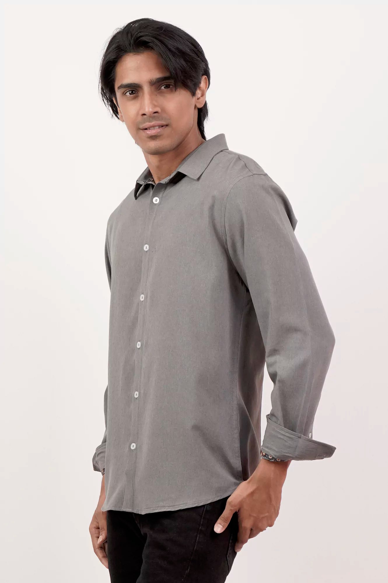 Men's Casual Shirt (Grey)