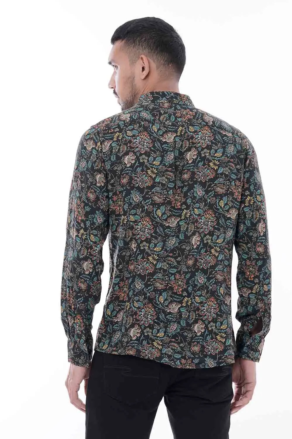 Mens Casual Shirt (Blue Floral)