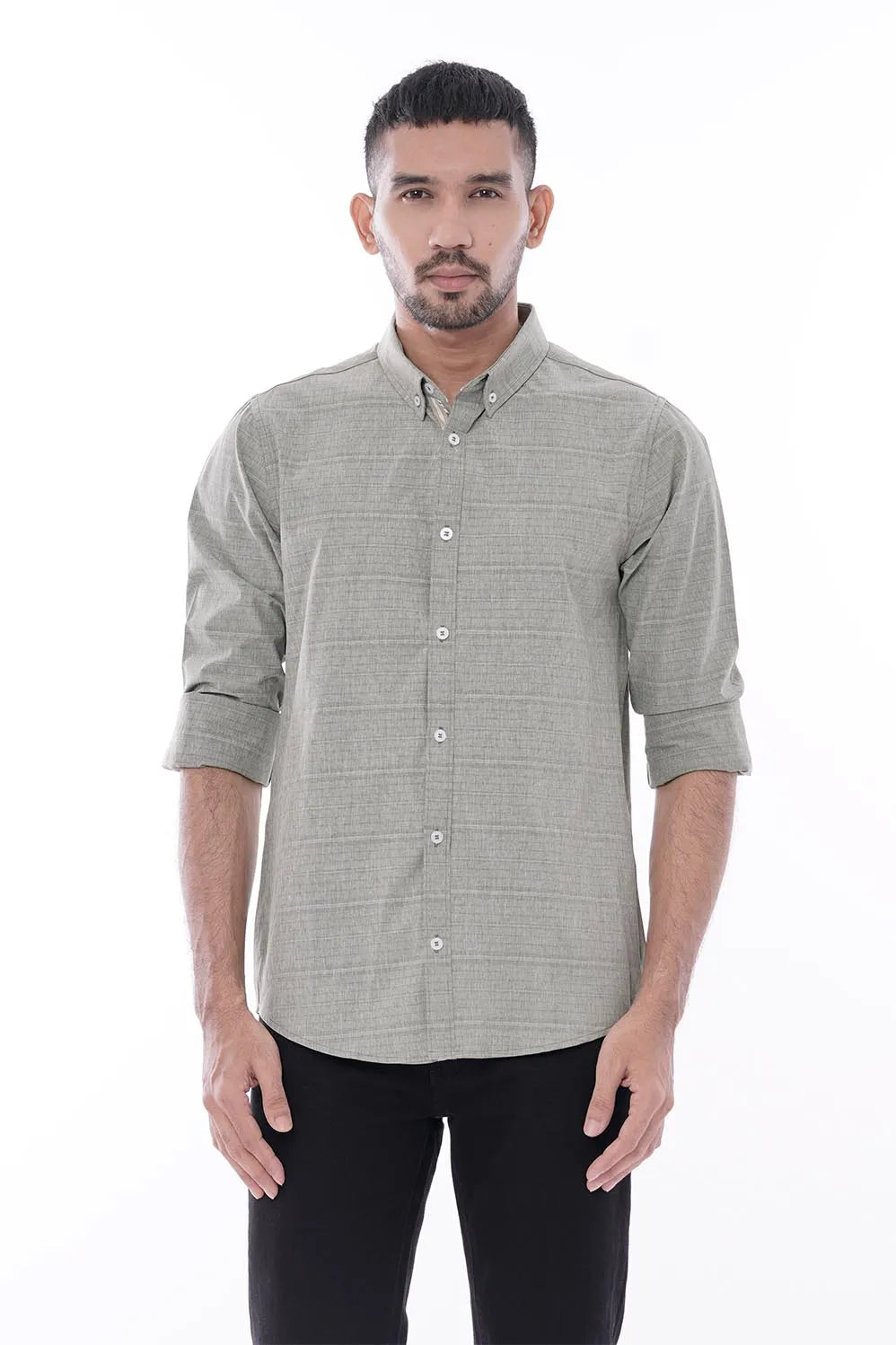 Mens Casual Shirt (Olive Green)