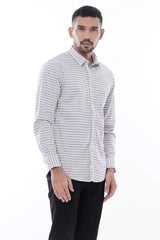 Mens Casual Shirt (White Printed)