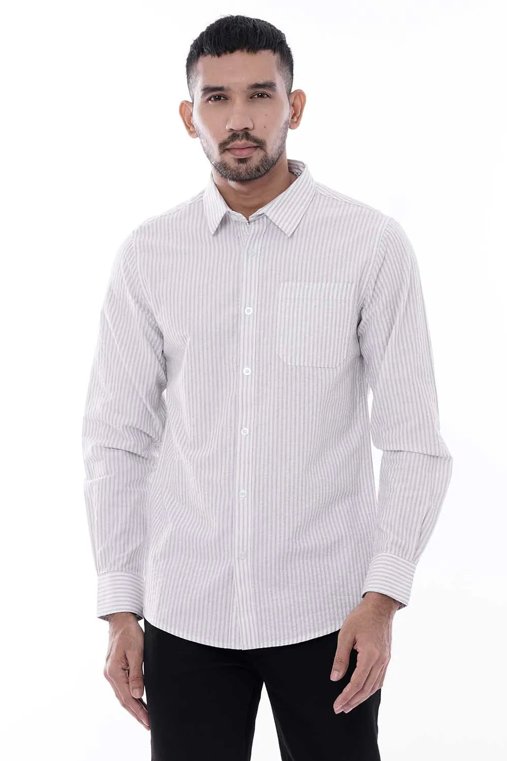 Mens Casual Shirt (White Printed)
