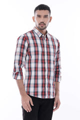 Mens Casual Shirt (White Check)