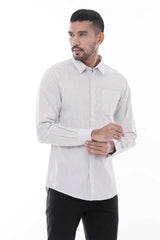 Mens Casual Shirt (White Stripe)