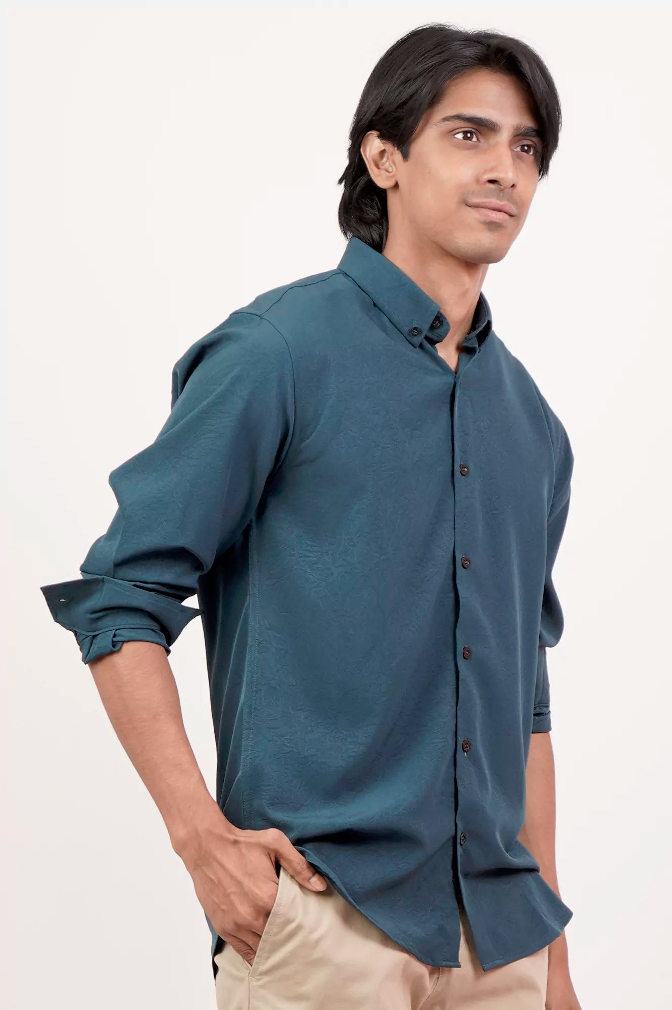 Men's Casual Shirt (Dark Teal)