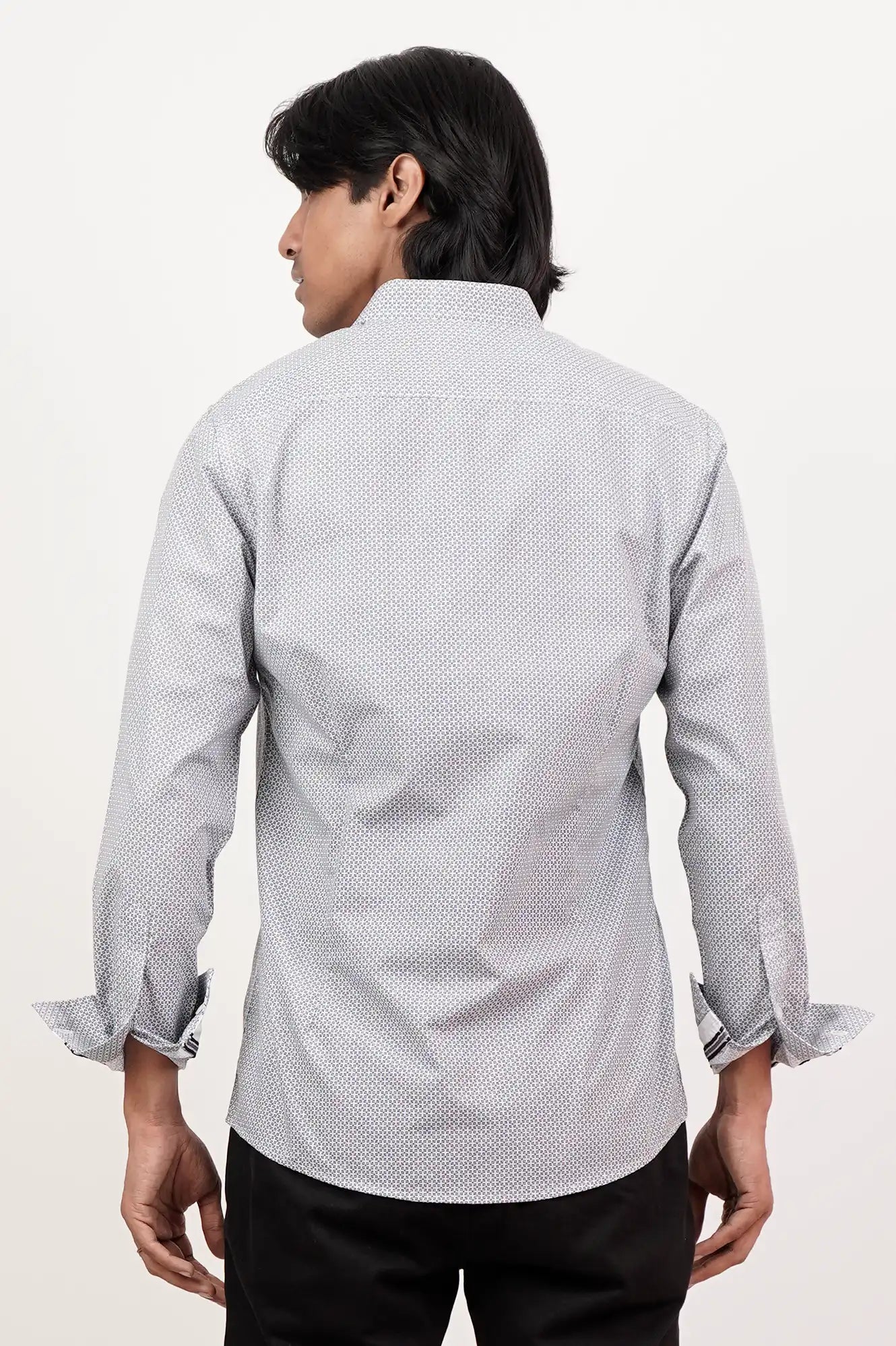 Men's Casual Shirt (Grey Printed)