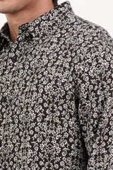 Men's Casual Shirt (Black Printed)