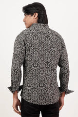Men's Casual Shirt (Black Printed)