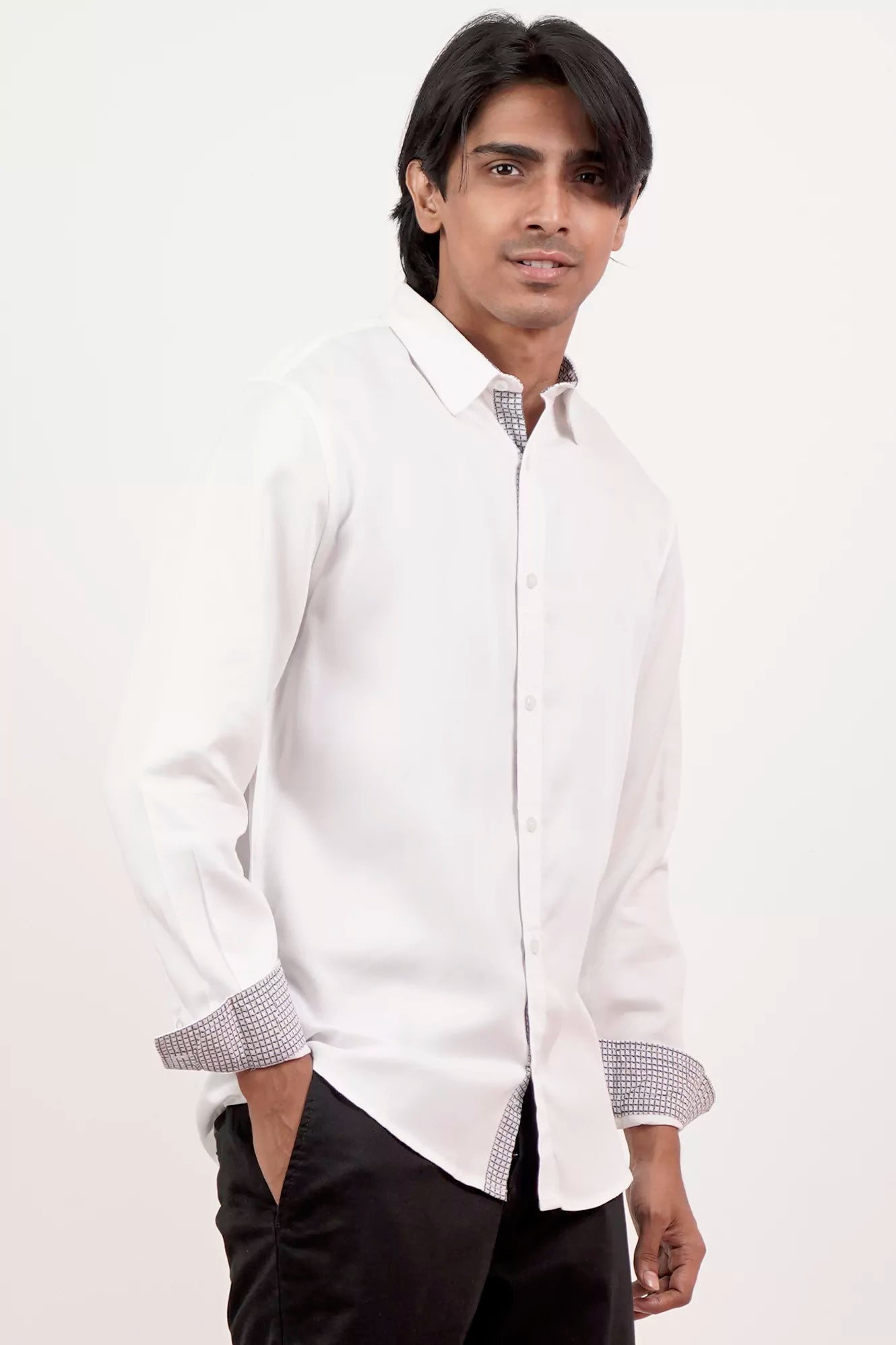 Men's Casual Shirt (White)