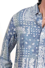 Men's Casual Shirt (Blue Printed)