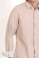 Men's Casual Shirt (Beige)