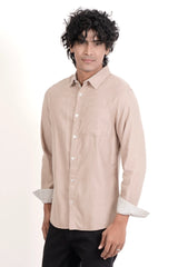 Men's Casual Shirt (Beige)