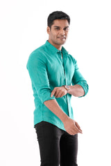 Mens Casual Shirt (Aqua Green)