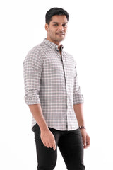 Mens Casual Shirt (Grey Check)