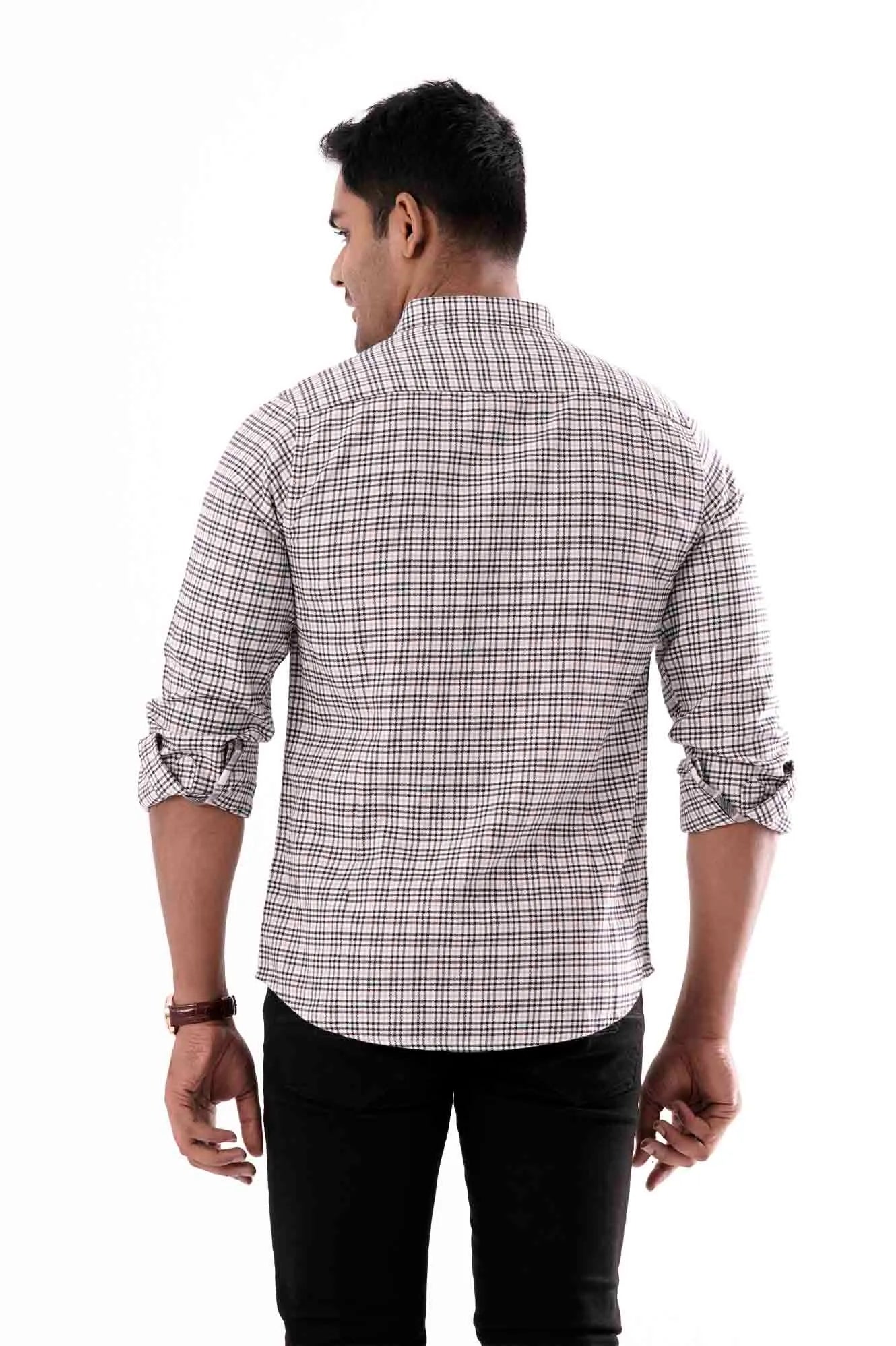 Mens Casual Shirt (Grey Check)