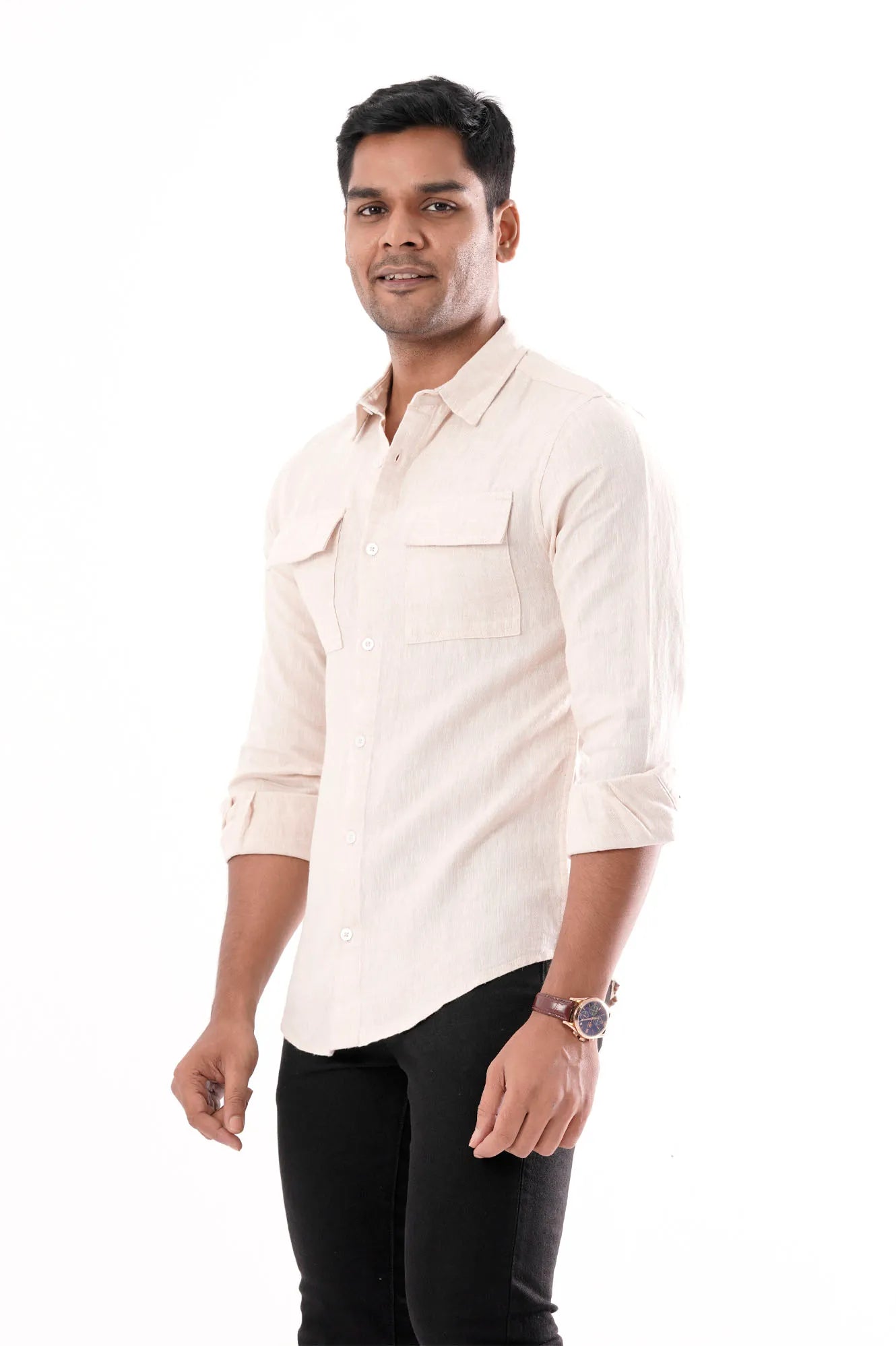 Mens Casual Shirt (Lt. Beige)