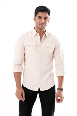 Mens Casual Shirt (Lt. Beige)