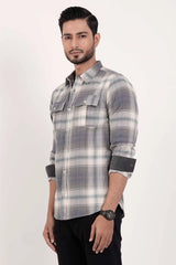 Men's Casual Shirt (Grey Check)