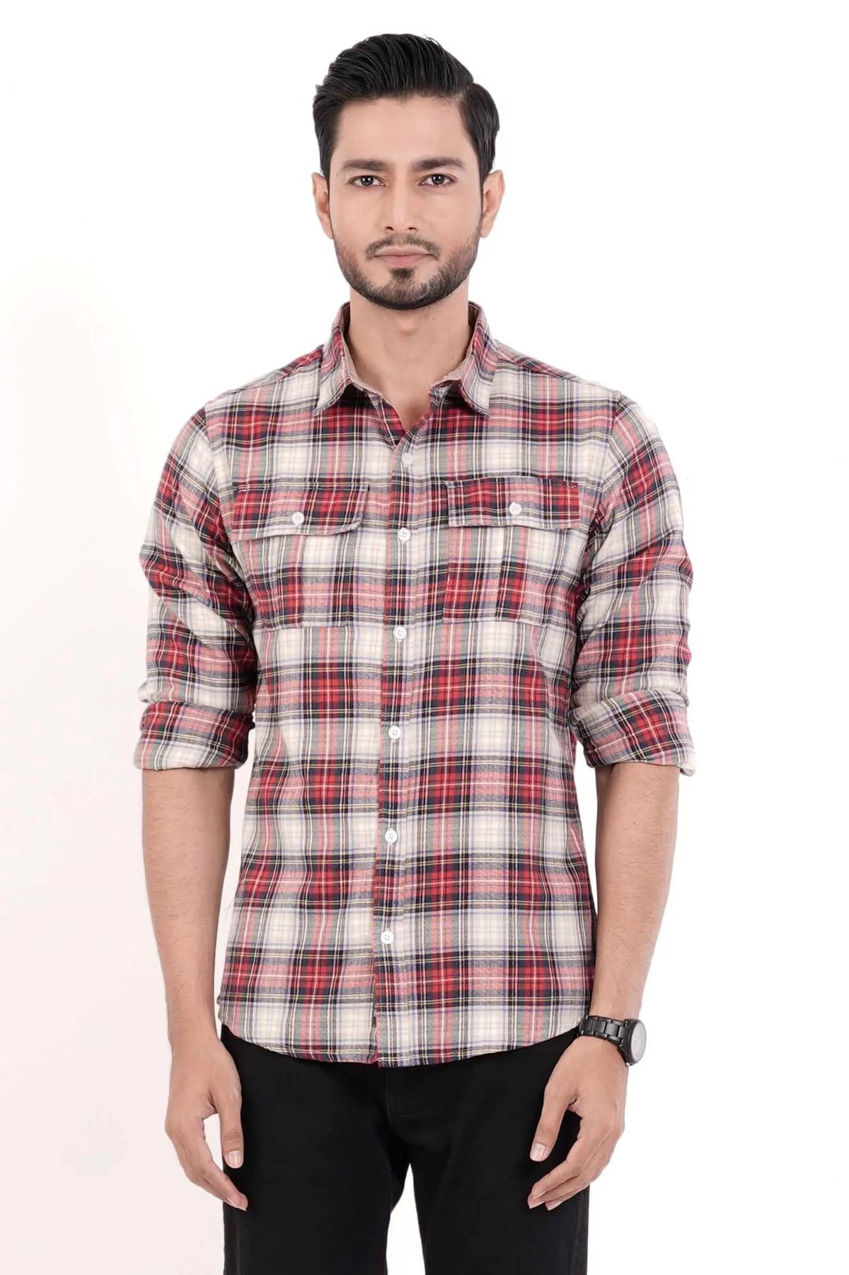 Men's Casual Shirt (Red Check)