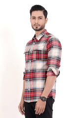 Men's Casual Shirt (Red Check)