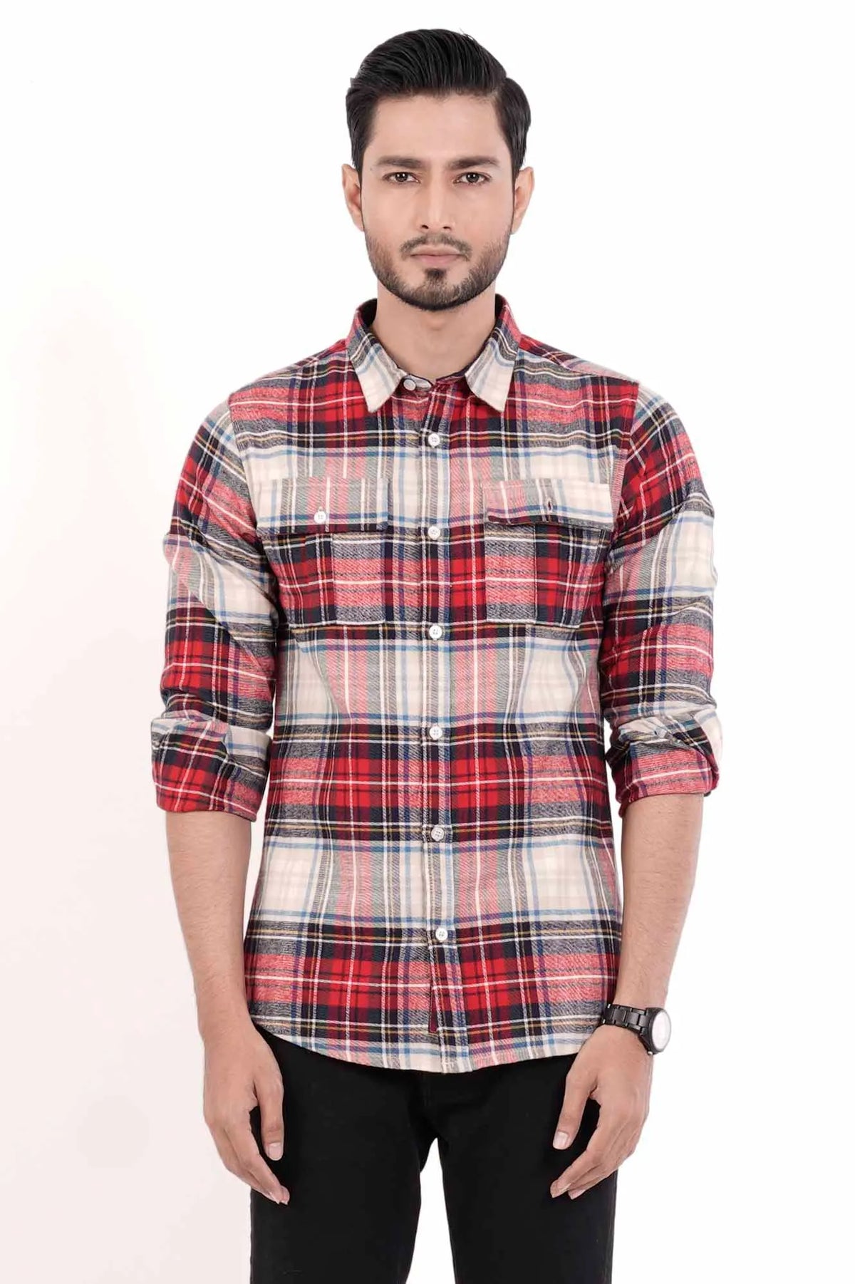Men's Casual Shirt (Red Check)