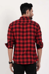 Men's Casual Shirt (Red Check)