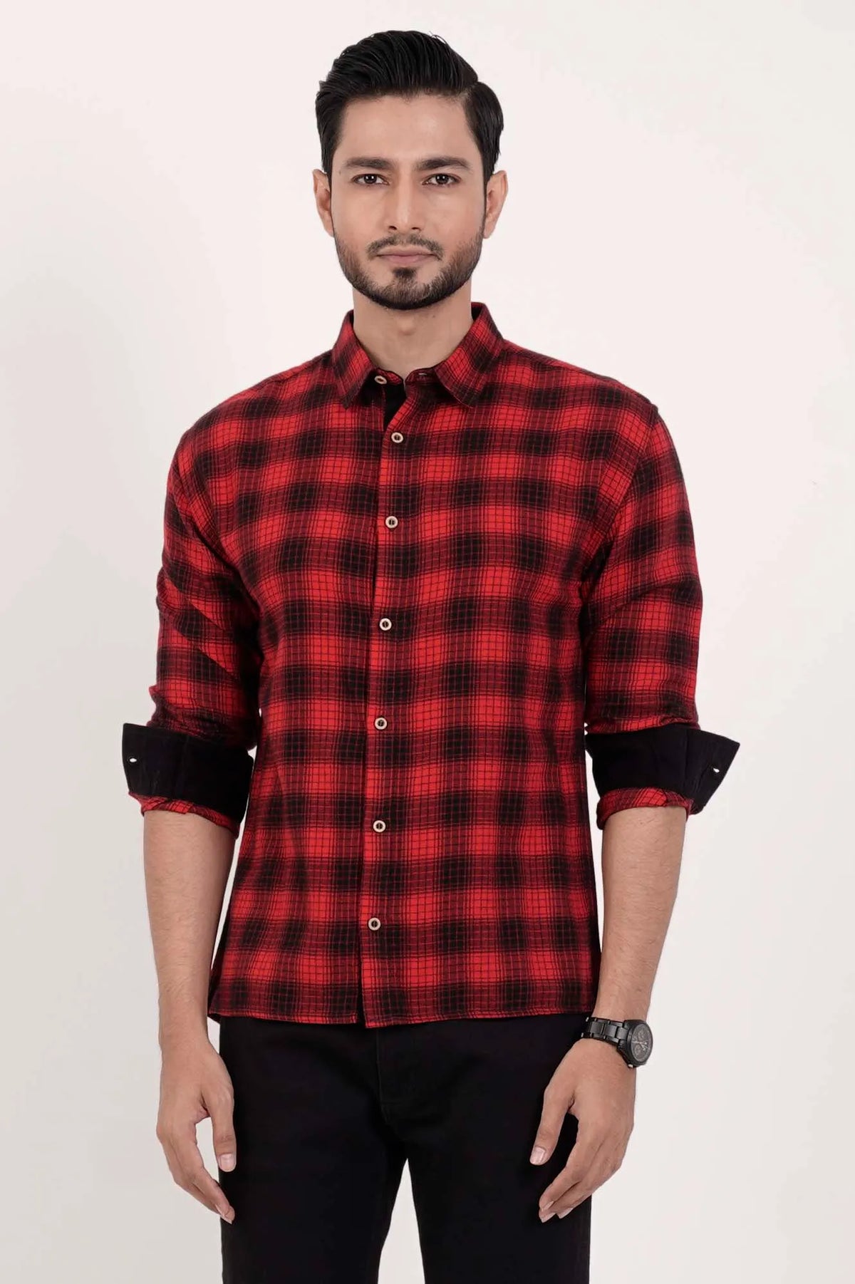 Men's Casual Shirt (Red Check)