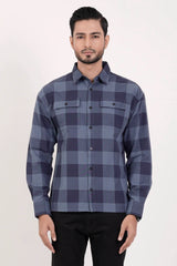 Men's Casual Shirt (Blue Check)