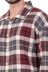 Men's Casual Shirt (Maroon Check)