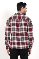 Men's Casual Shirt (Maroon Check)