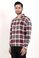 Men's Casual Shirt (Maroon Check)