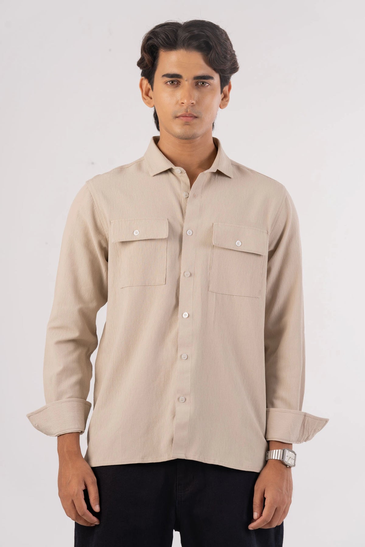 Men's Casual Shirt (Beige)