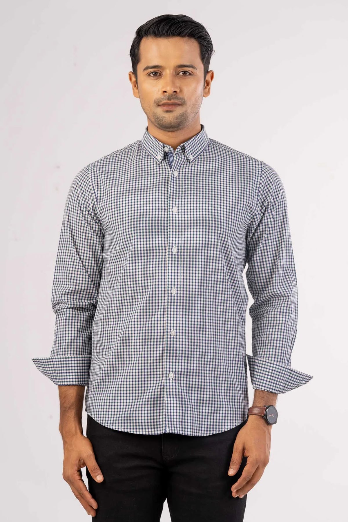 Men's Casual Shirt (Blue Check)