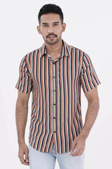 Men Short Sleeve Shirt (Multi Stripe)