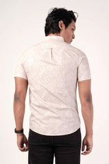 Men's Short Sleeve Shirt (Mocha Printed)