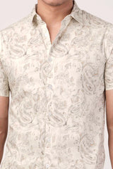 Men's Short Sleeve Shirt (Grey Printed)
