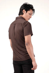 Men's Short Sleeve Shirt (Dk. Brown)