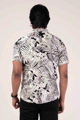 Men's Short Sleeve Shirt (Black Printed)