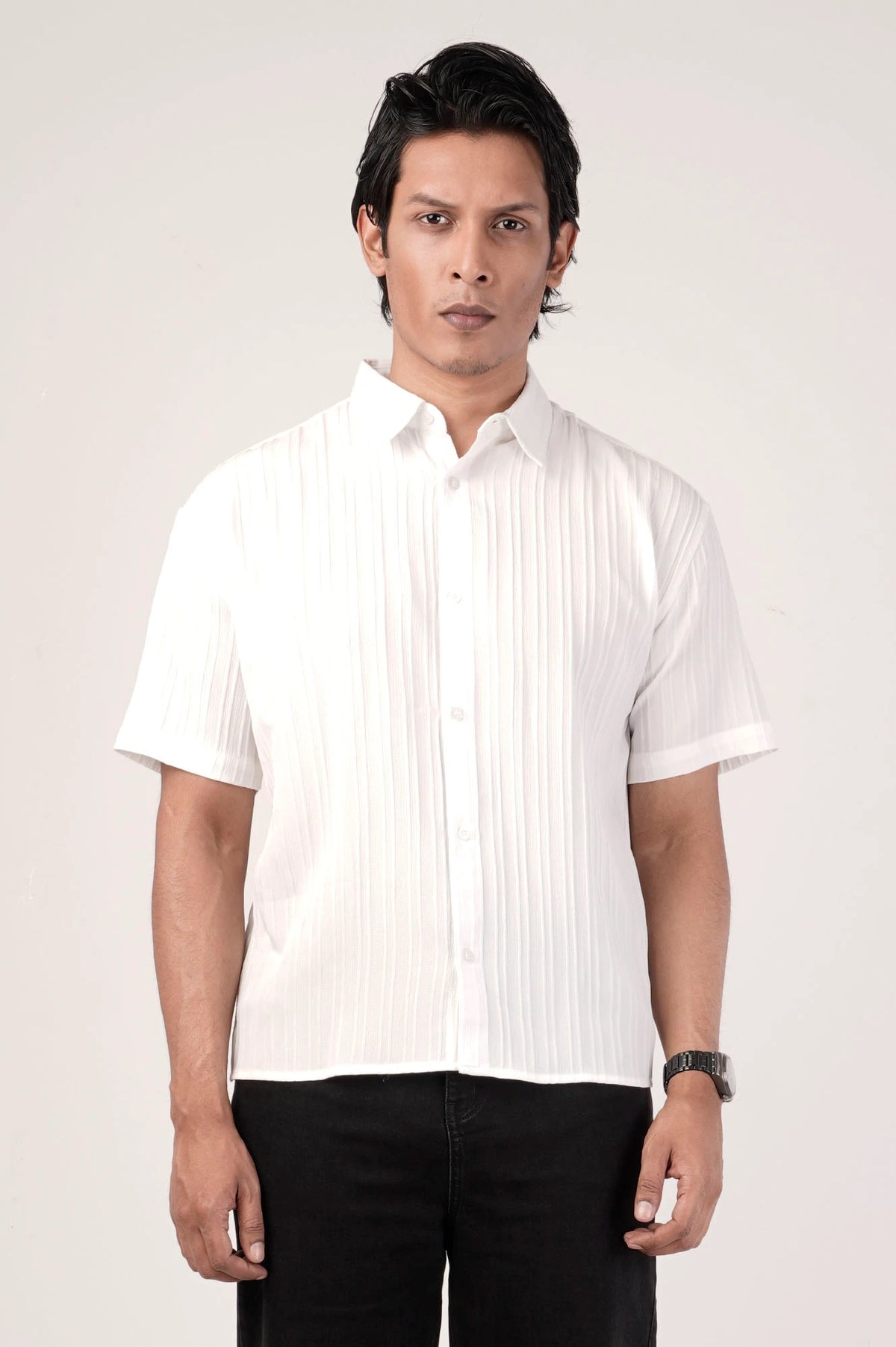 Men's Short Sleeve Shirt (White)