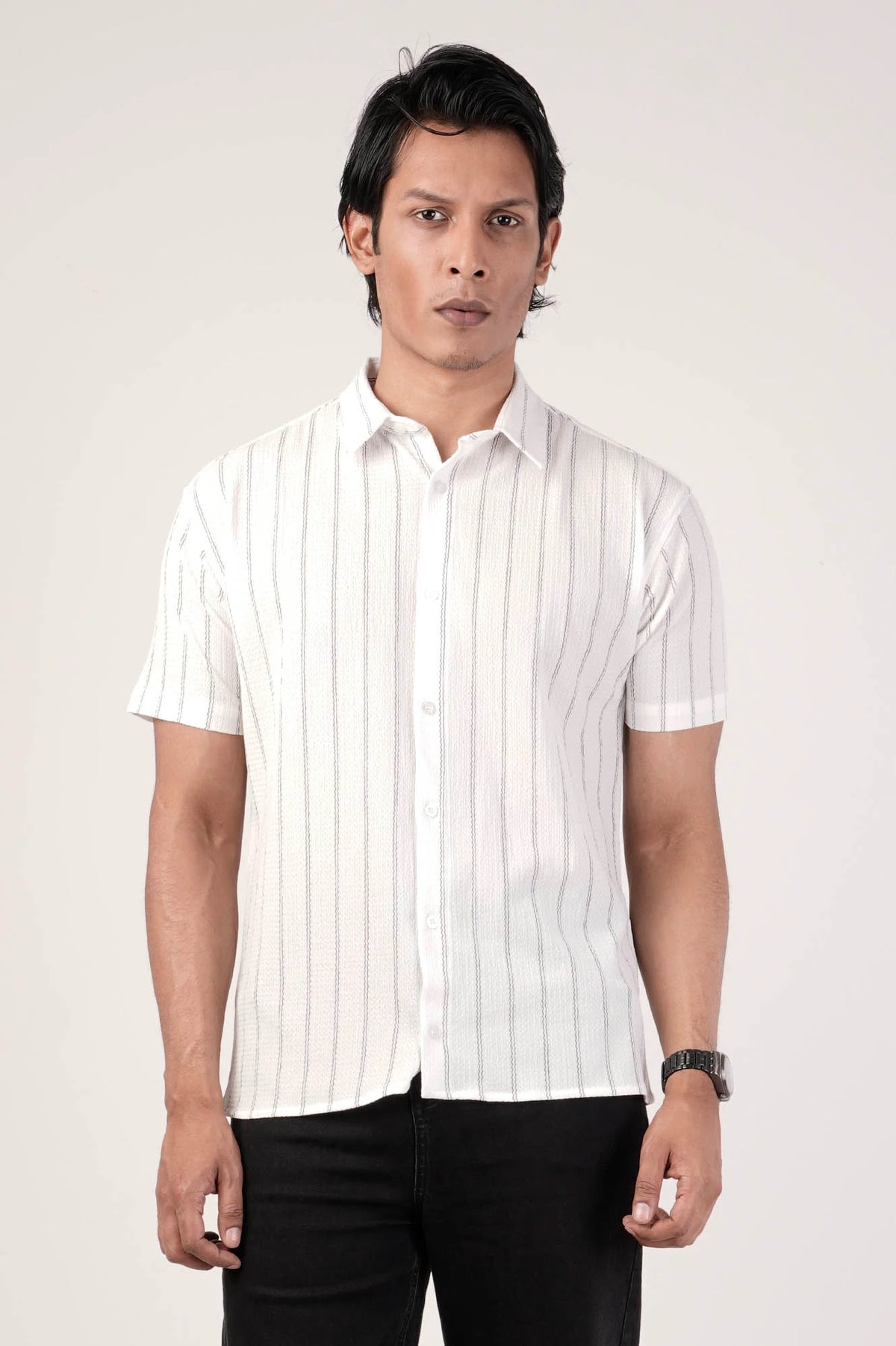 Men's Short Sleeve Shirt (White)