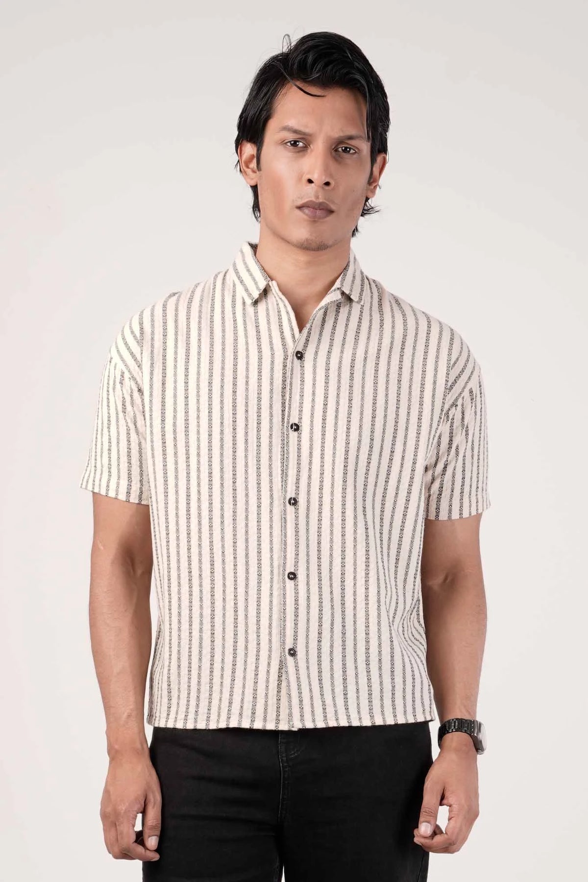Men's Short Sleeve Shirt (Cream)