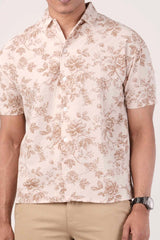 Men's Short Sleeve Shirt (Pastel Brown)