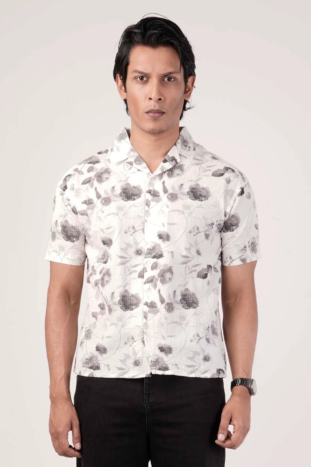 Men's Short Sleeve Shirt (White)