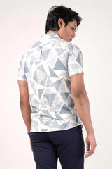 Men's Short Sleeve Shirt (Blue Print)
