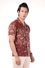Men's Short Sleeve Shirt (Brown)