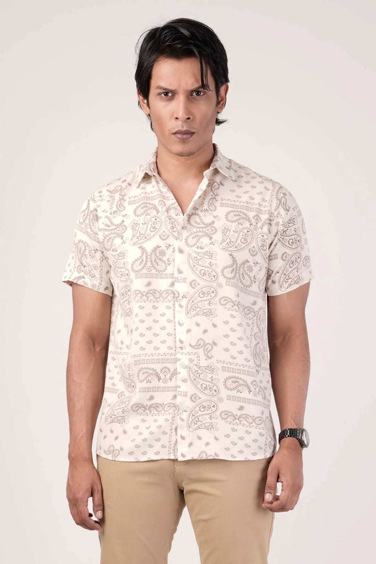 Men's Short Sleeve Shirt (Off White)