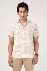 Men's Short Sleeve Shirt (Off White)