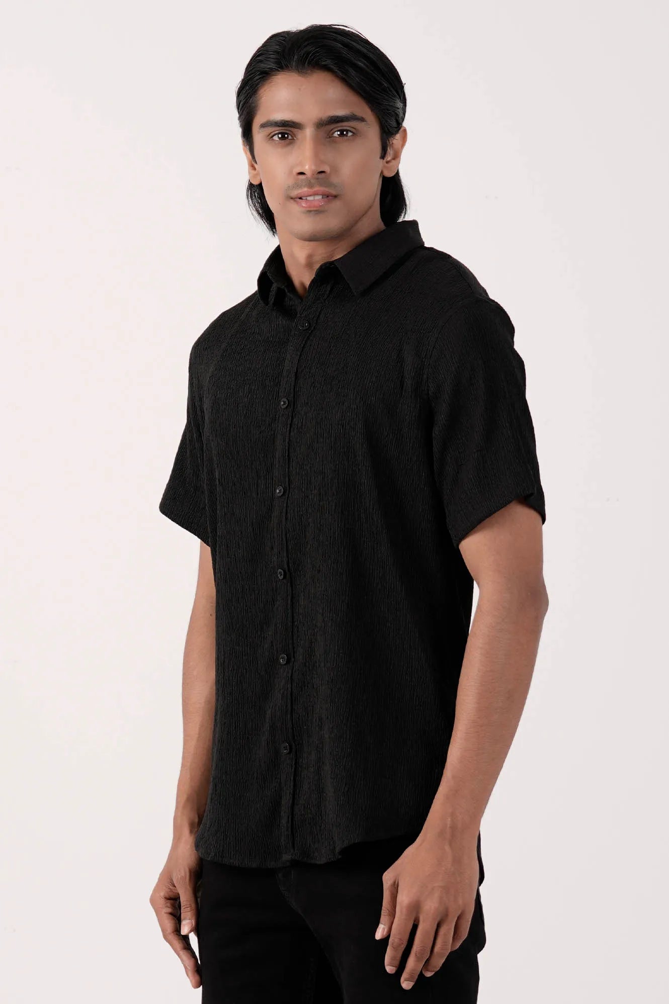 Men Short Sleeve Shirt (Black)