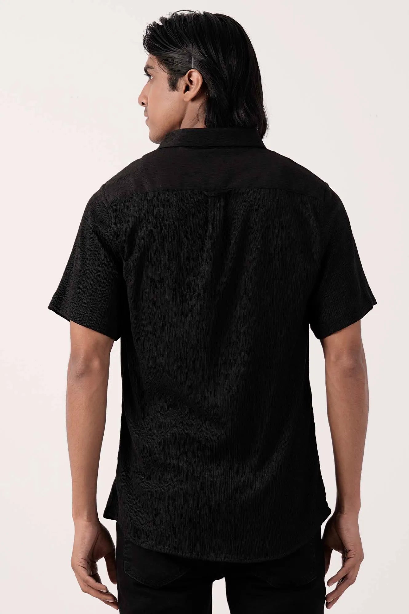 Men Short Sleeve Shirt (Black)